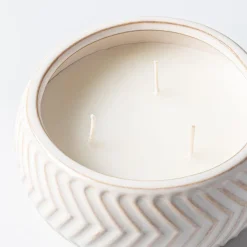 KSP Ceramic 'Tread' Citronella Candle 13 cm dia. x 6 cm