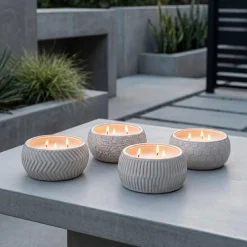 KSP Ceramic 'Tread' Citronella Candle 13 cm dia. x 6 cm