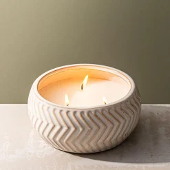 KSP Ceramic 'Tread' Citronella Candle 13 cm dia. x 6 cm