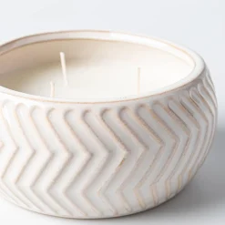 KSP Ceramic 'Tread' Citronella Candle 13 cm dia. x 6 cm