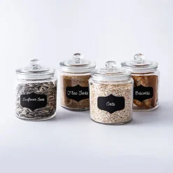 KSP Chalkboard Glass Canister with Lid - Set of 4