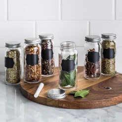 KSP Chalkboard Glass Spice Jar - Set of 6