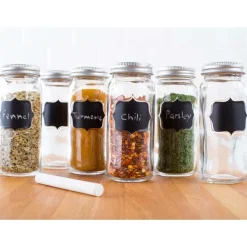 KSP Chalkboard Glass Spice Jar - Set of 6