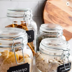KSP Chalkboard Locking Canister - Set of 4 (Clear)