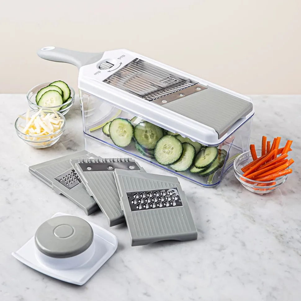 KSP Chef's Mate Mandoline Slicer and Grater - Set of 7 (White/Grey)
