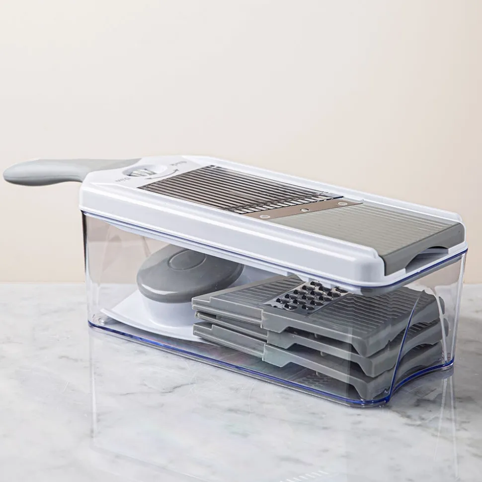 KSP Chef's Mate Mandoline Slicer and Grater - Set of 7 (White/Grey)