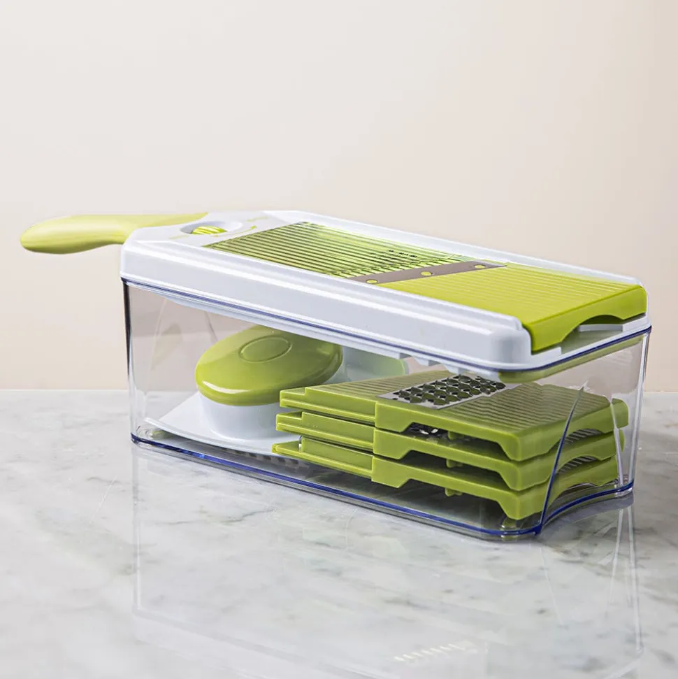 KSP Chef's Mate Mandoline Slicer and Grater - Set of 7 (White/Green)