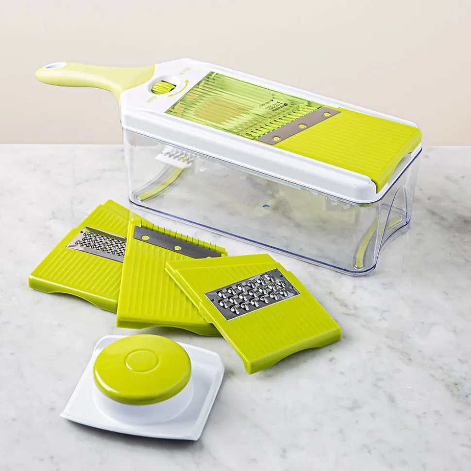 KSP Chef's Mate Mandoline Slicer and Grater - Set of 7 (White/Green)