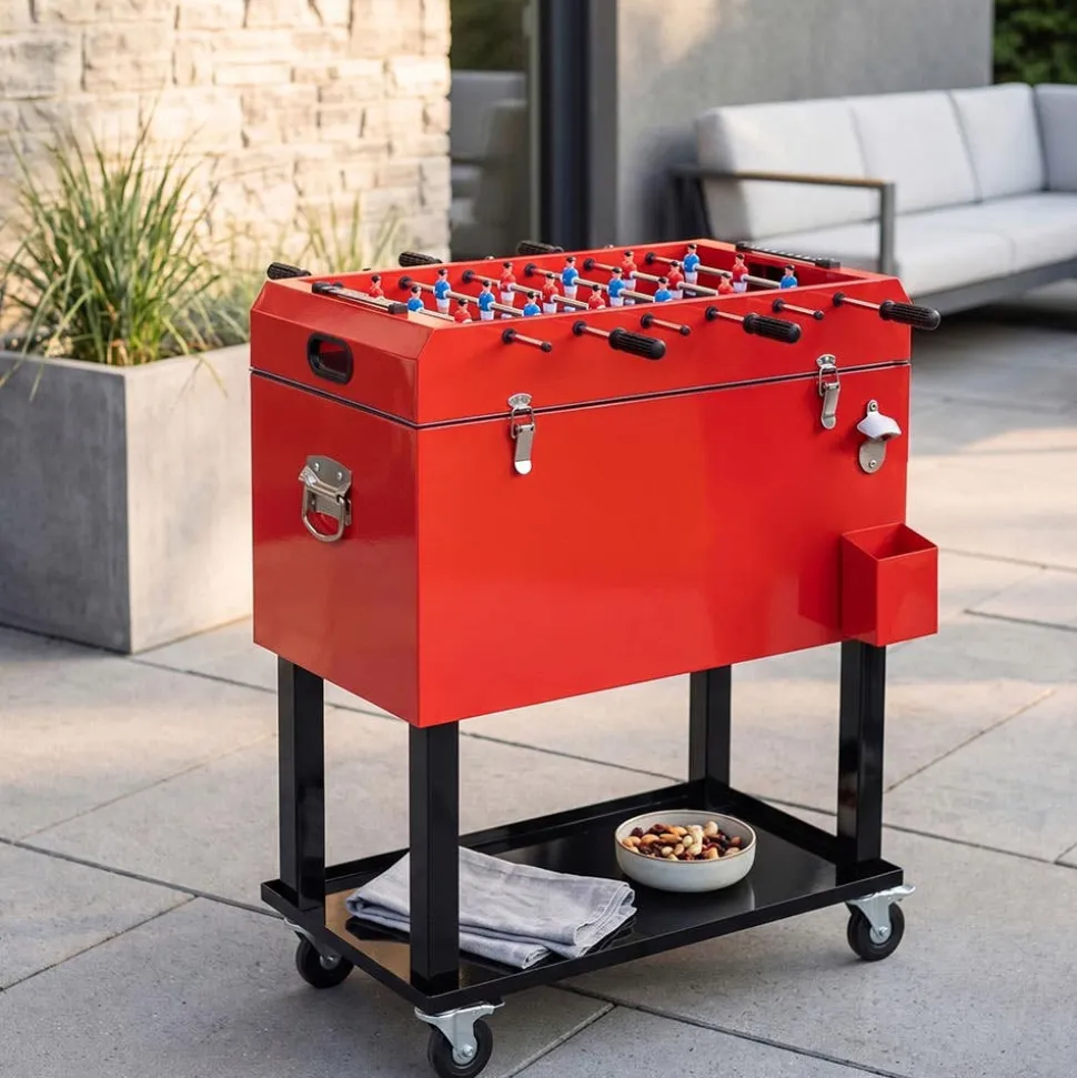 KSP Chiller '68 Qt/65 L' Cooler Chest Foosball (Red)