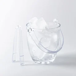 KSP Chill Glass Ice Bucket with Tongs (Clear)