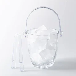 KSP Chill Glass Ice Bucket with Tongs (Clear)