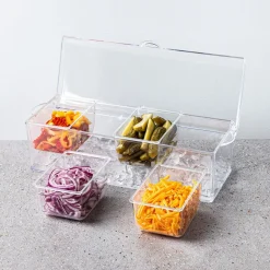 KSP Chill It Condiment Tray 16” x 6.25” x 4.75" (Clear)