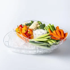 KSP Chill It 4-Section Tray - 15” x 11” x 4.5” (Clear)