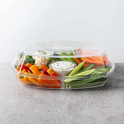 KSP Chill It 4-Section Tray - 15” x 11” x 4.5” (Clear)