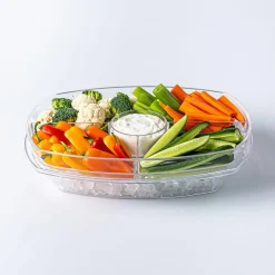 KSP Chill It 4-Section Tray - 15” x 11” x 4.5” (Clear)
