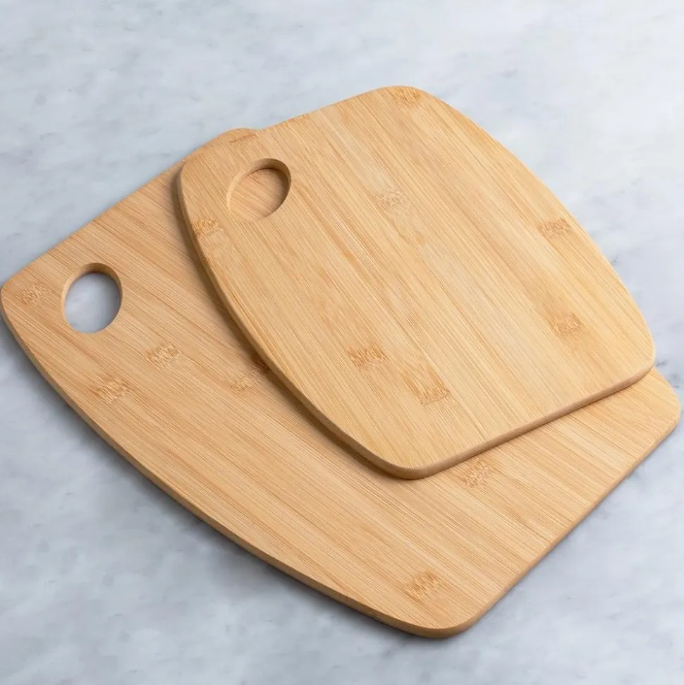 KSP Chi Natural Curved Bamboo Cutting Board - Set of 2