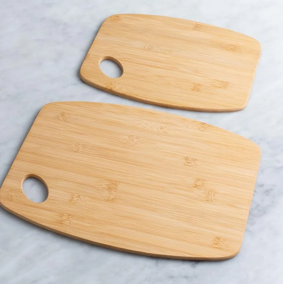 KSP Chi Natural Curved Bamboo Cutting Board - Set of 2