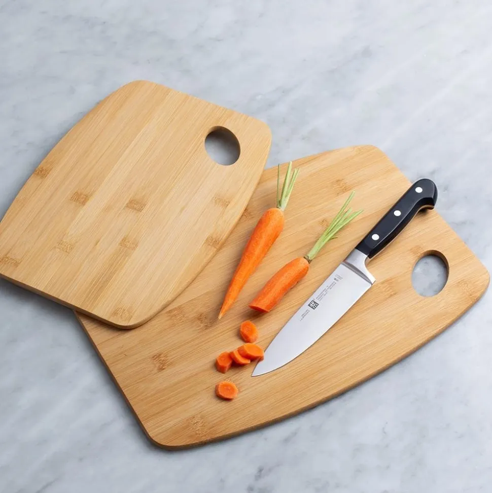 KSP Chi Natural Curved Bamboo Cutting Board - Set of 2