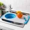 KSP Chop 'N Wash Poly Cutting Board with Colander (Light Blue)