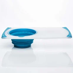 KSP Chop 'N Wash Poly Cutting Board with Colander (Light Blue)