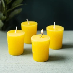 KSP Citron Citronella Votive Candle - Set of 4 (Yellow)