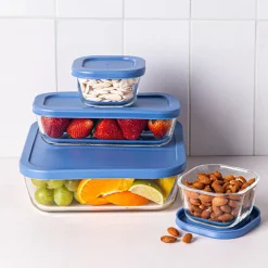 KSP Clario Glass Storage Container Combo - Set of 8 (Clear)