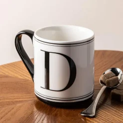 KSP Classic 'D' Monogram Mug (Black/White)