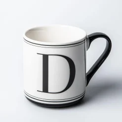 KSP Classic 'D' Monogram Mug (Black/White)