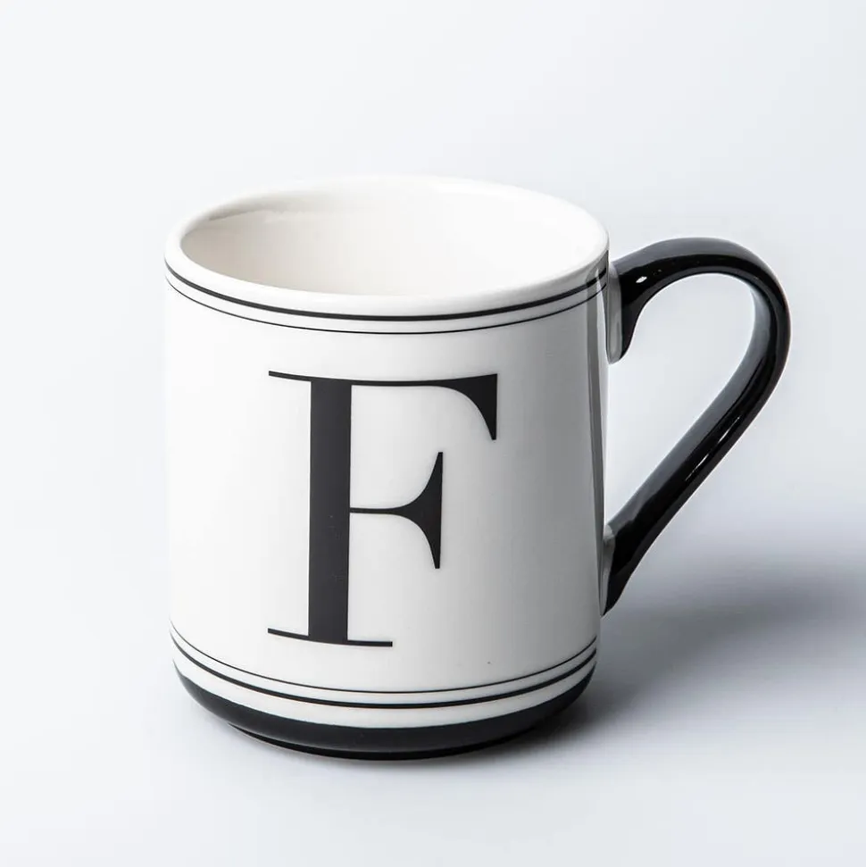 KSP Classic 'F' Monogram Mug (Black/White)