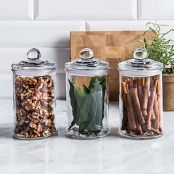 KSP Classic Glass Canister with Lid - Set of 3 (Clear)