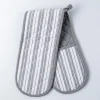 KSP Classic Stripe 100% Cotton Double Oven Mitt (Light Grey)