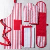 KSP Classic Stripe 100% Cotton Double Oven Mitt (Red/White)