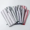 KSP Classic Stripe 100% Cotton Oven Mitt - Set of 2 (Black)