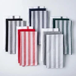 KSP Classic Stripe 100% Cotton Tea Towel - Set of 3 (Navy)