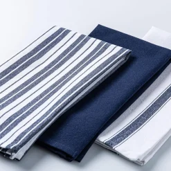 KSP Classic Stripe 100% Cotton Tea Towel - Set of 3 (Navy)