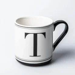 KSP Classic 'T' Monogram Mug (Black/White)