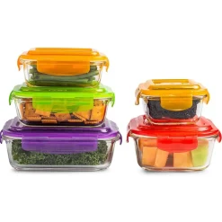 KSP Clip It Brights Glass Storage Container Combo - Set of 10