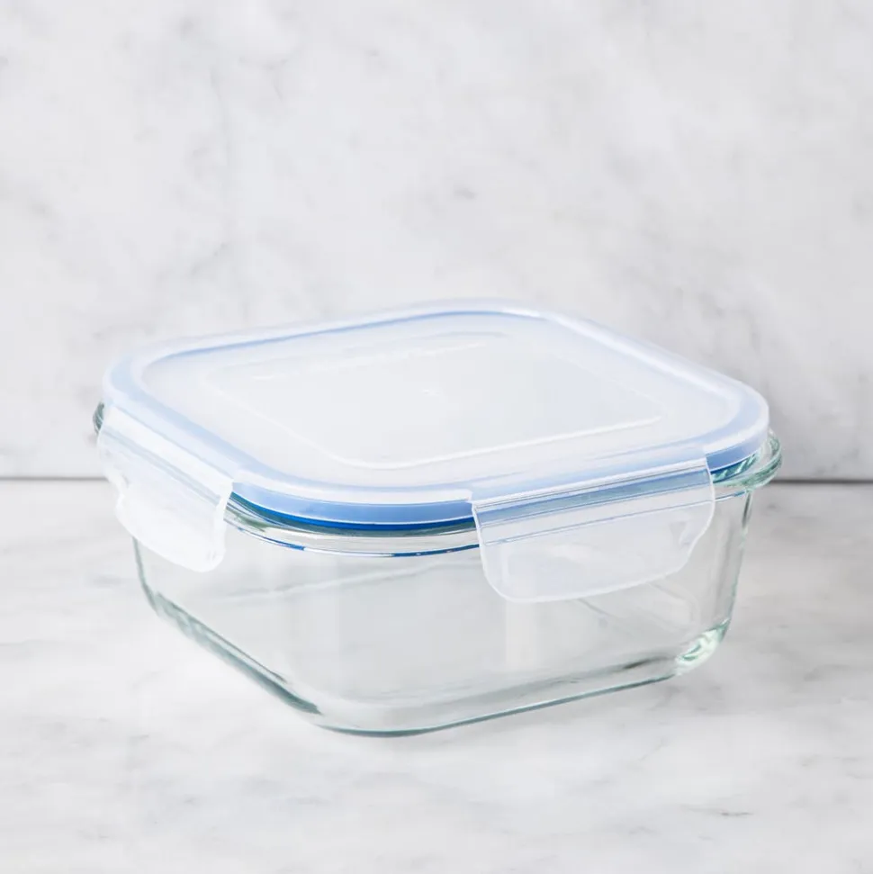 KSP Clip It Glass 760ml Storage Container (Blue)