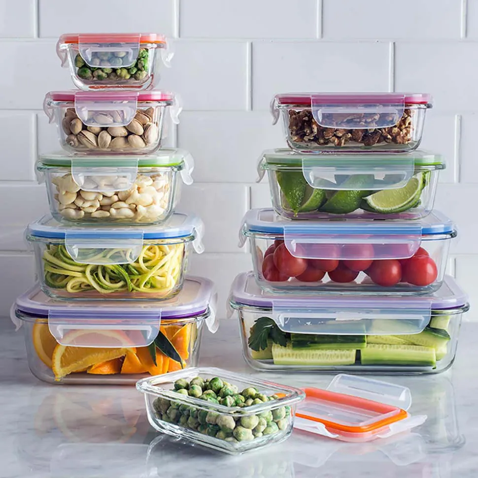KSP Clip It Glass 760ml Storage Container (Blue)