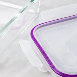 KSP Clip It Glass 1100ml Storage Container (Purple)