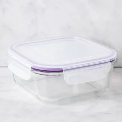 KSP Clip It Glass 1100ml Storage Container (Purple)