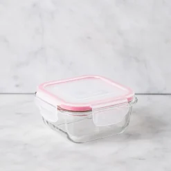 KSP Clip It Glass 315ml Storage Container (Red)