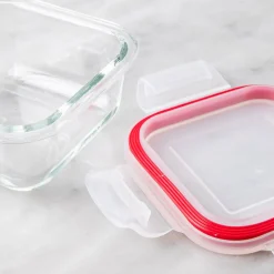 KSP Clip It Glass 315ml Storage Container (Red)