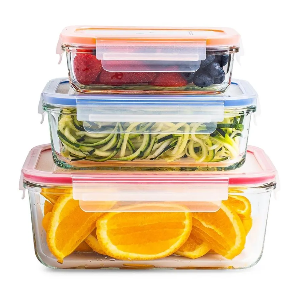 KSP Clip It Glass Storage Container Rect. - Set of 6