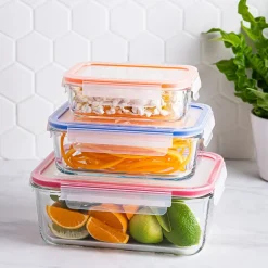 KSP Clip It Glass Storage Container Rect. - Set of 6