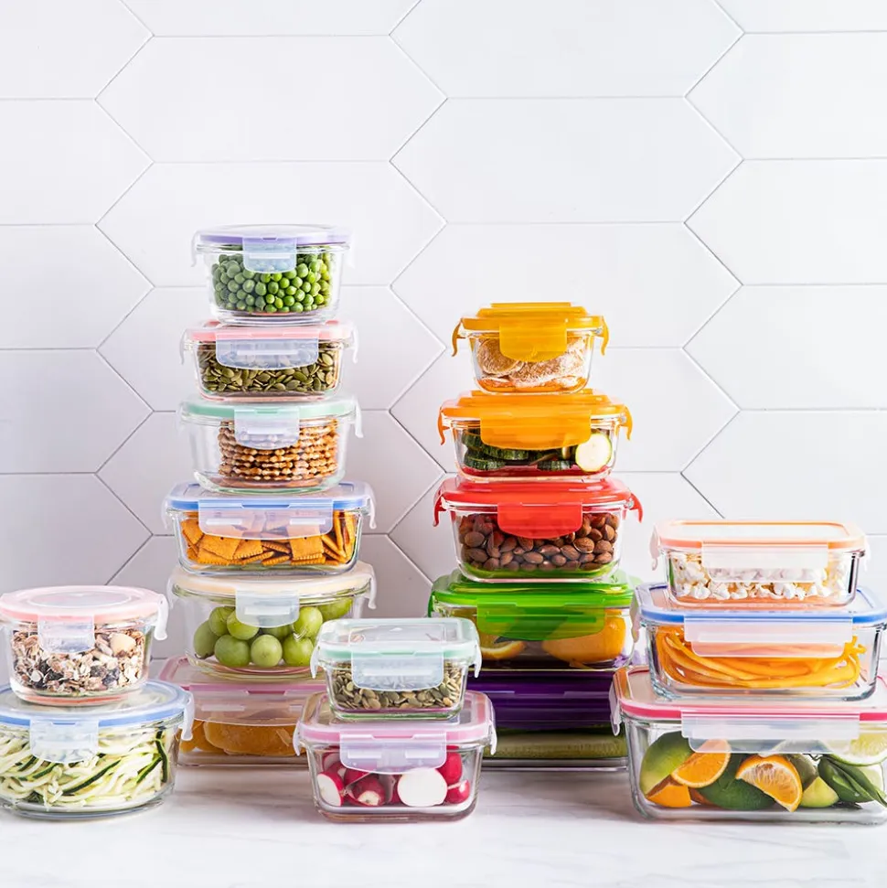 KSP Clip It Glass Storage Container Rect. - Set of 6