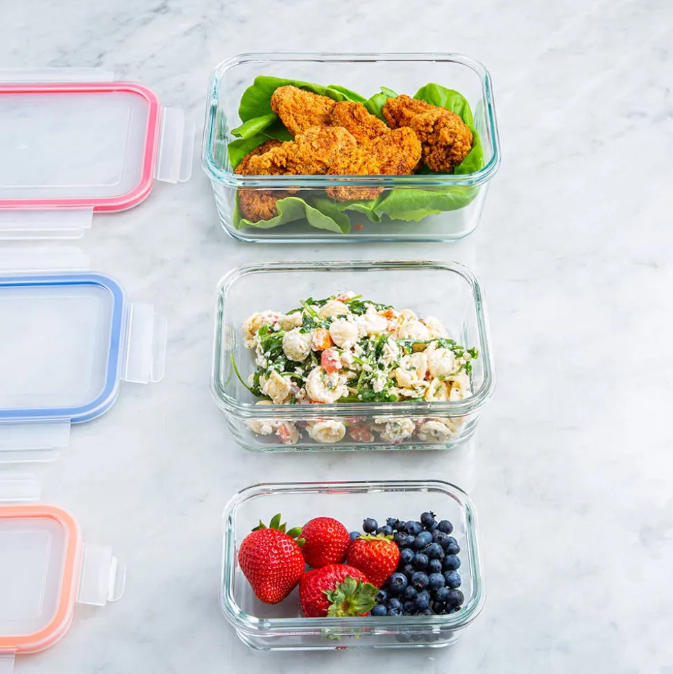 KSP Clip It Glass Storage Container Rect. - Set of 6