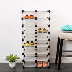KSP Closet Cube '16-Shoe' Plastic Shoe Cabinet (White)