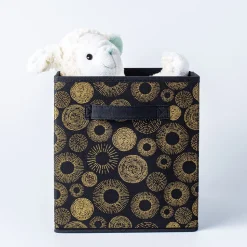 KSP Collapsible 'Circles' Non-Woven Storage Bin (Gold) 10x10x11