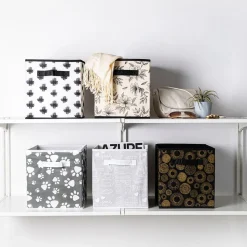 KSP Collapsible 'Lace' Non-Woven Storage Bin (Black) 10x10x11"